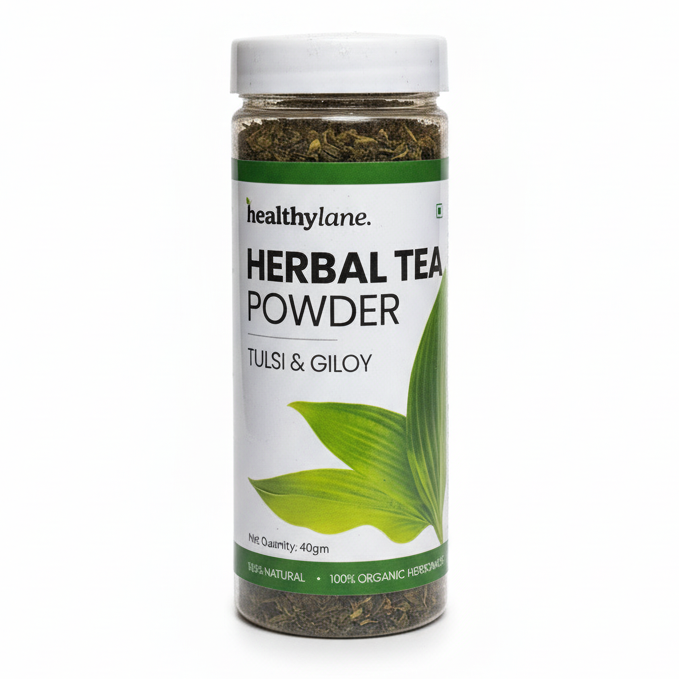 Jar of Healthylane herbal tea powder